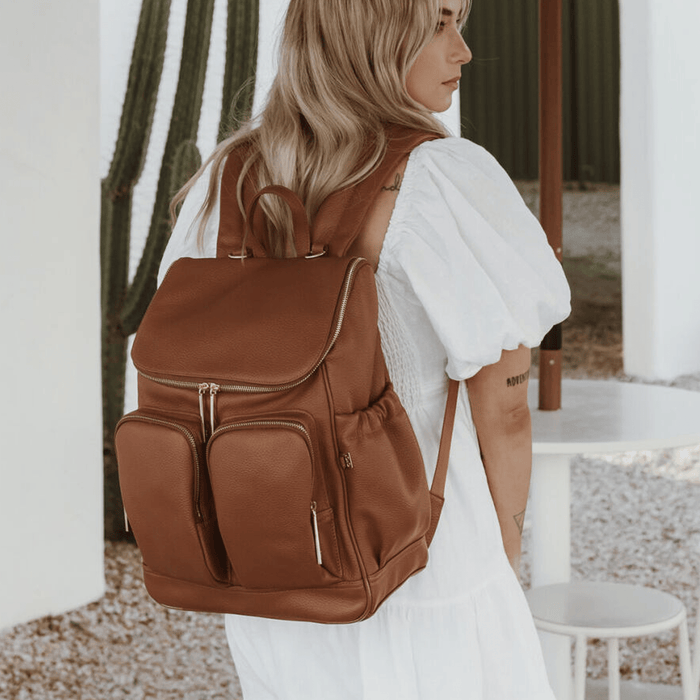Signature Nappy Backpack - Terracotta Genuine Leather