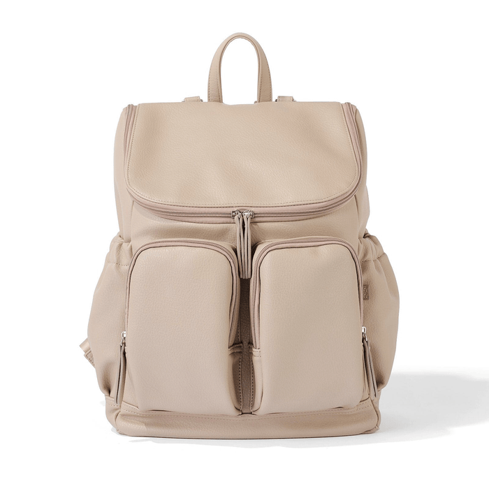 Signature Nappy Backpack - Oat Dimple Vegan Leather