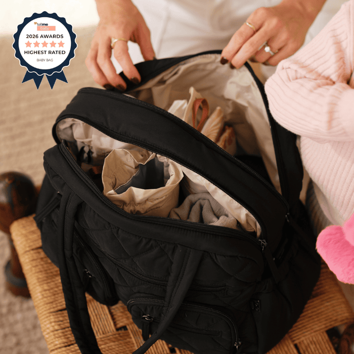 Carry All Nappy Bag - Puffy Black Quilt