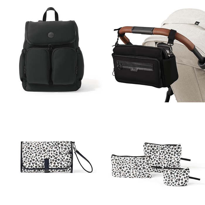 First Time Parent Nappy Bag Bundle - Black Neoprene & Ditsy Floral