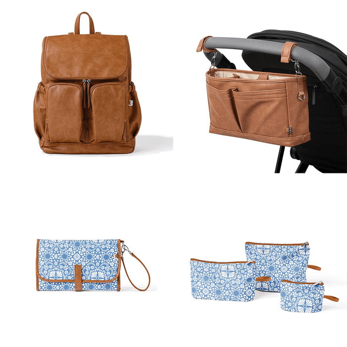 First Time Parent Nappy Bag Bundle -  Tan & Moroccan