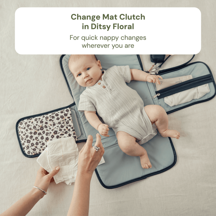 First Time Parent Nappy Bag Bundle - Black Neoprene & Ditsy Floral