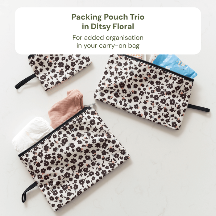 First Time Parent Nappy Bag Bundle - Black Neoprene & Ditsy Floral