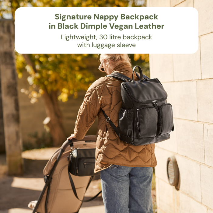 First Time Parent Nappy Bag Bundle - Black Dimple & Houndstooth