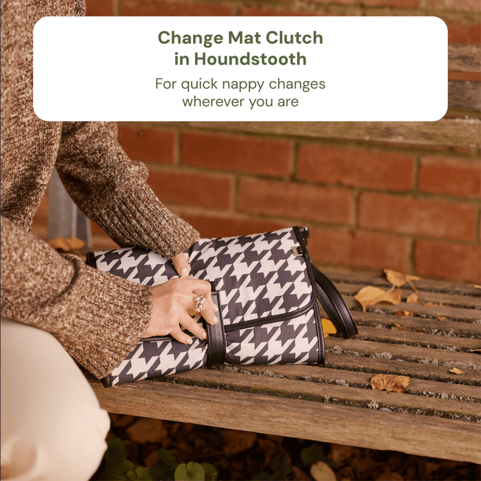 First Time Parent Nappy Bag Bundle - Black Dimple & Houndstooth