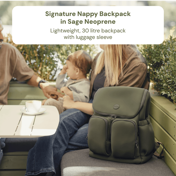 First Time Parent Nappy Bag Bundle - Sage & Houndstooth