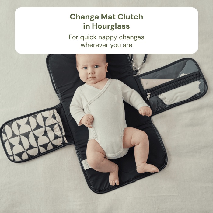 First Time Parent Nappy Bag Bundle - Black Neoprene & Hourglass