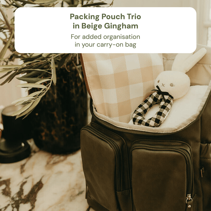 First Time Parent Nappy Bag Bundle - Sage & Beige Gingham