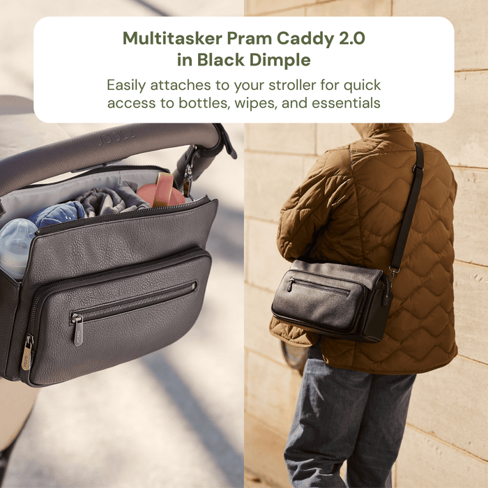 First Time Parent Nappy Bag Bundle - Black Nylon & Houndstooth