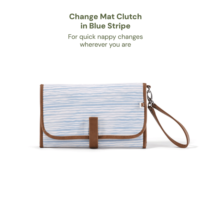 First Time Parent Nappy Bag Bundle - Oat & Blue Stripe