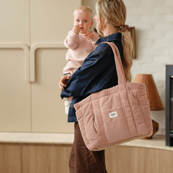 Everyday Tote - Rose Pink Corduroy (PRE-ORDER FOR AUGUST DELIVERY)