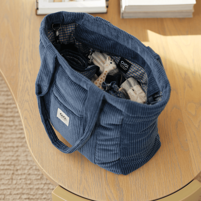 Everyday Tote - Ocean Blue Corduroy (PRE-ORDER FOR AUGUST DELIVERY)