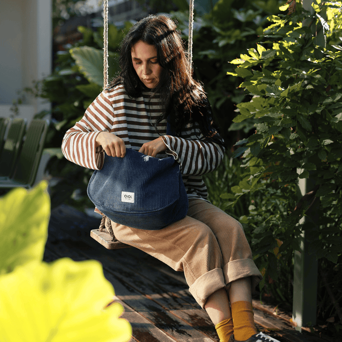 Luna Crossbody - Ocean Blue Corduroy (PRE-ORDER FOR AUGUST DELIVERY)