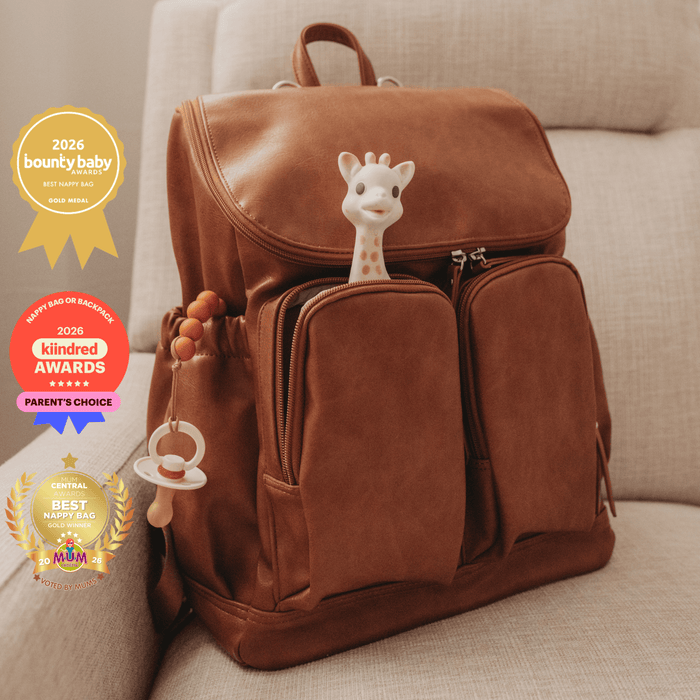 Signature Nappy Backpack - Tan Vegan Leather