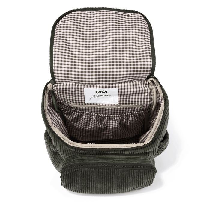 Signature Kids Backpack - Moss Green Corduroy (PRE-ORDER FOR AUGUST DELIVERY)