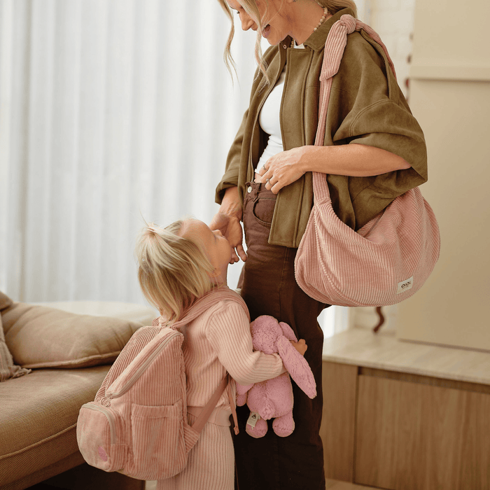 Signature Kids Backpack - Rose Pink Corduroy (PRE-ORDER FOR AUGUST DELIVERY)