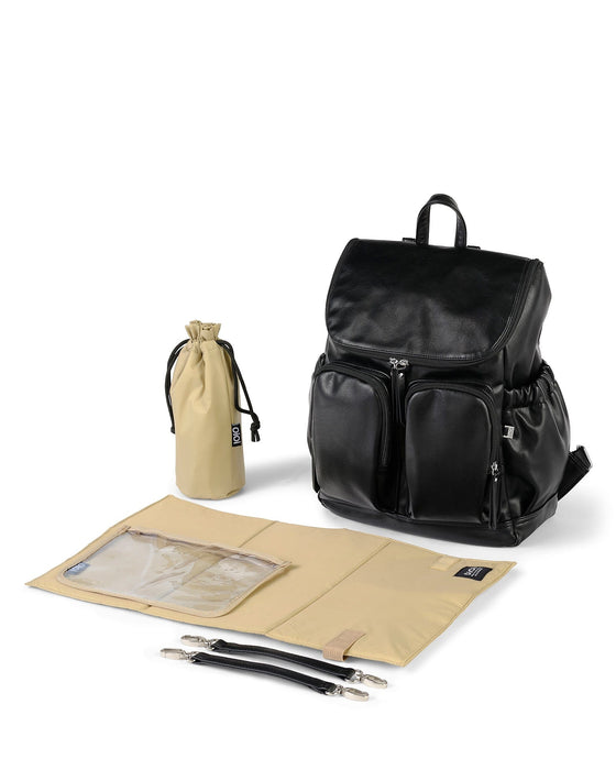 Signature Nappy Backpack - Black Vegan Leather