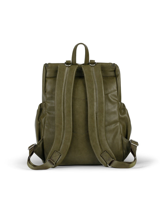 Signature Nappy Backpack - Olive Vegan Leather