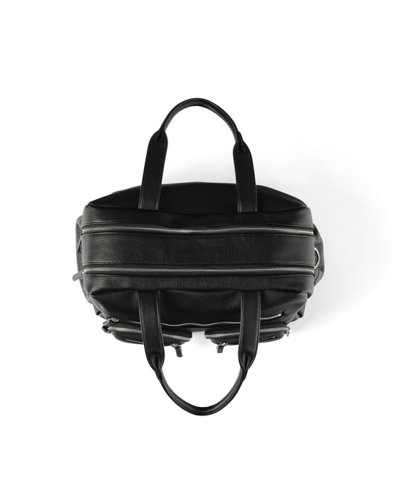Carry All Nappy Bag - Black Dimple Vegan Leather