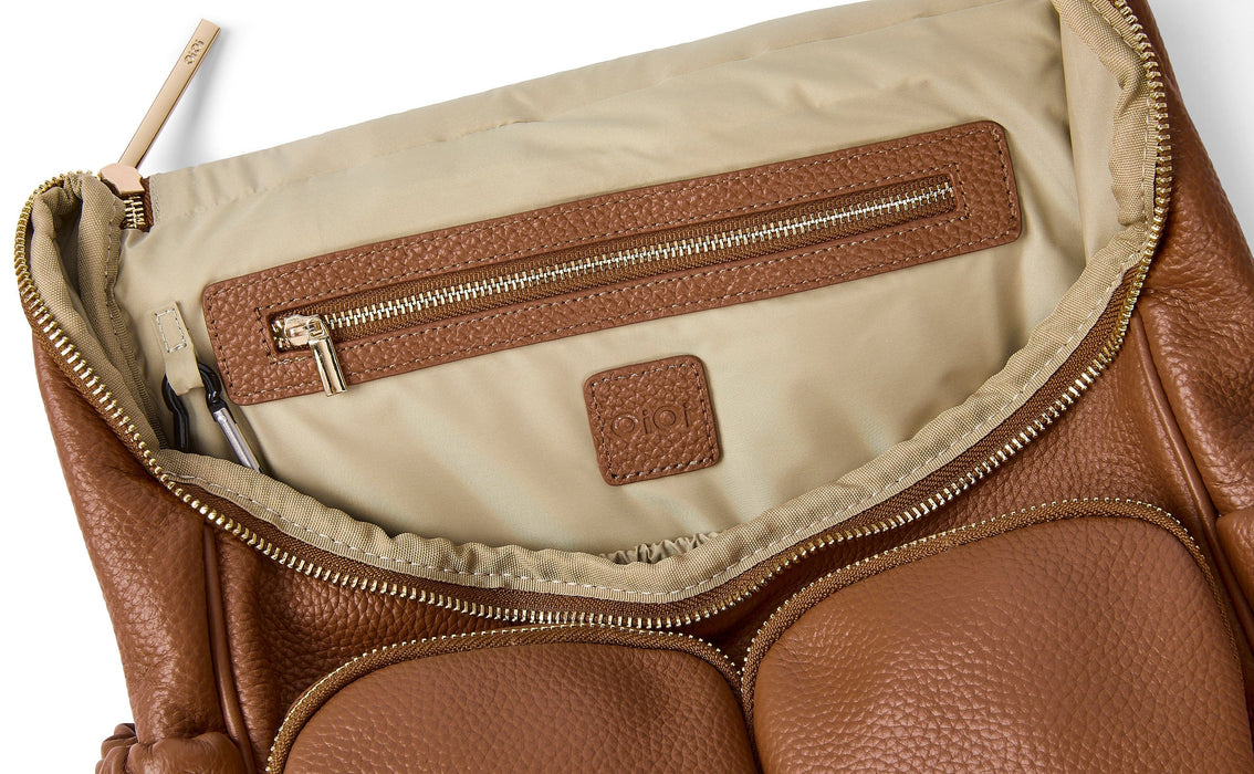 brown leather backpack nappy bag Genuine Leather Nappy Backpack