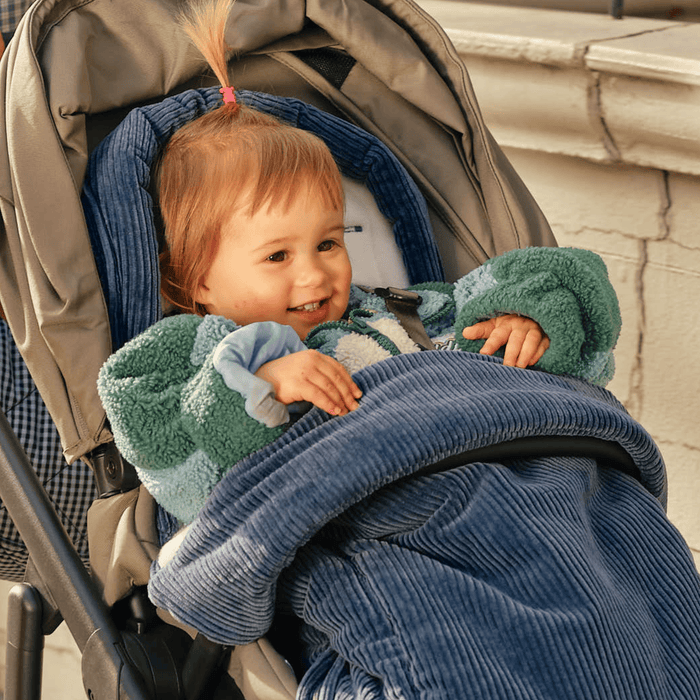 4-in-1 Convertible Footmuff - Ocean Blue Corduroy (PRE-ORDER FOR AUGUST DELIVERY)