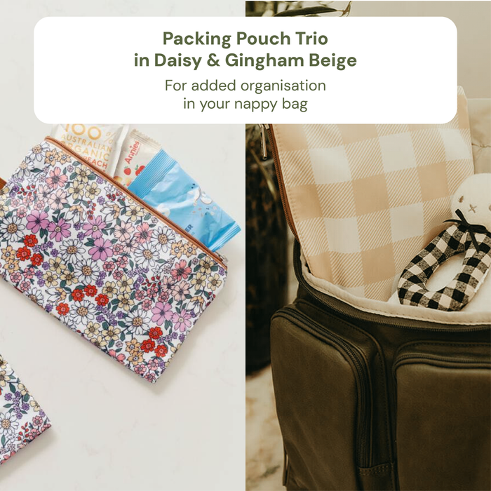Baby & Toddler Nappy Bag Bundle – Chestnut, Daisy & Gingham