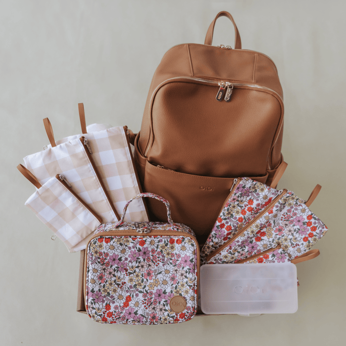 Baby & Toddler Nappy Bag Bundle – Chestnut, Daisy & Gingham