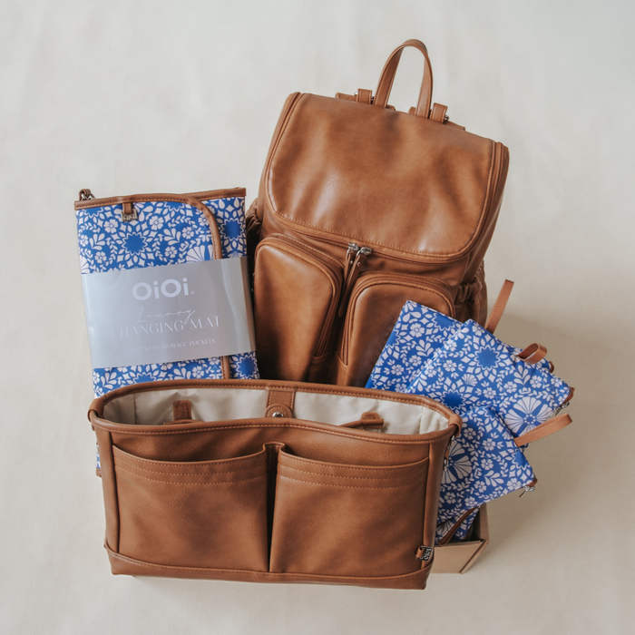 First Time Parent Nappy Bag Bundle -  Tan & Moroccan