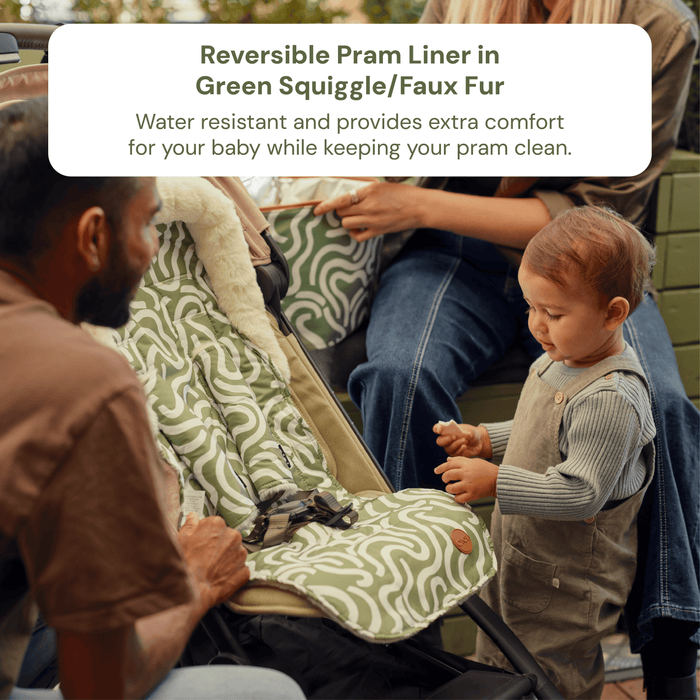 Multitasker Baby Bag Bundle - Chestnut & Green Squiggle