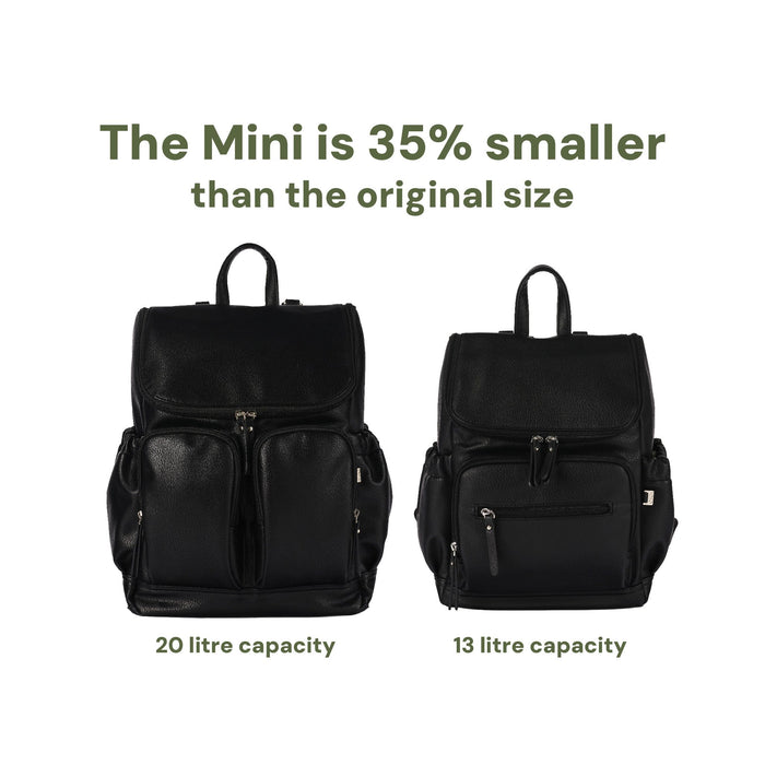 Mini Signature Backpack - Black Vegan Leather