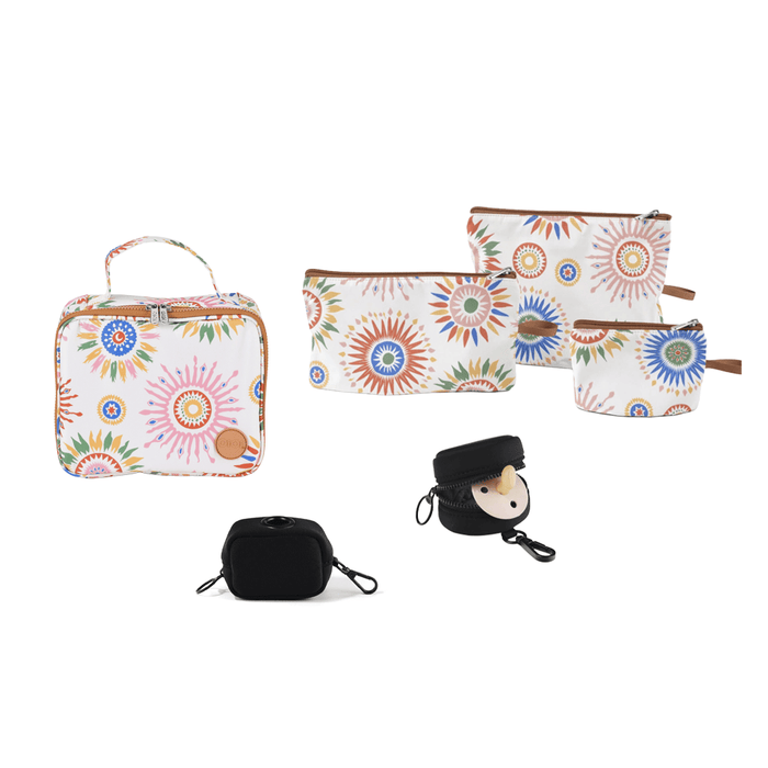 Nappy Bag Organisation Kit – Sunburst and Black Neoprene