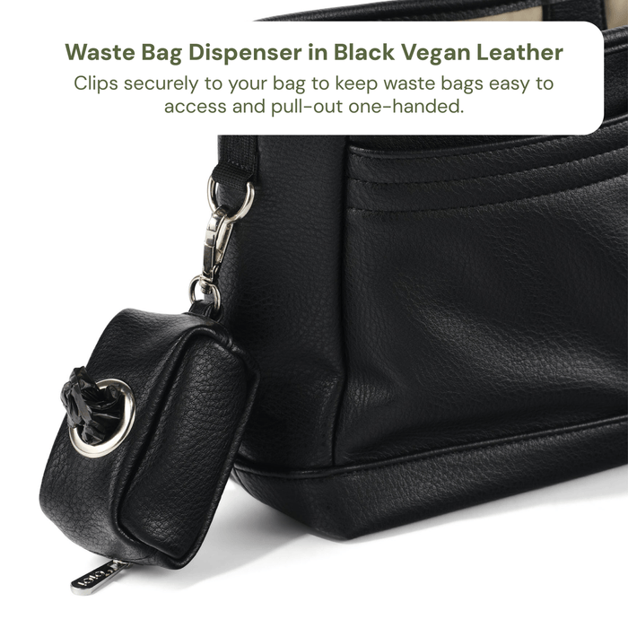 Nappy Bag Organisation Kit – Houndstooth & Black Vegan Leather