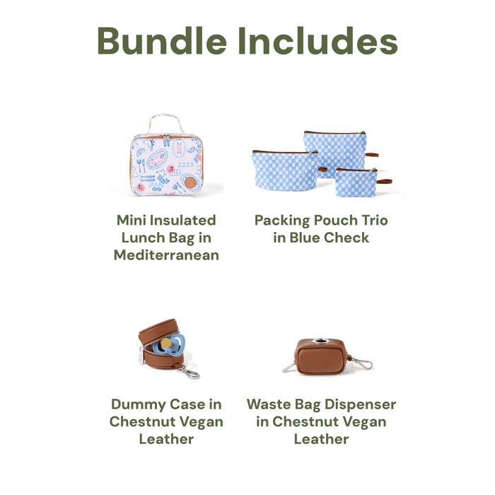 Nappy Bag Organisation Kit – Mediterranean & Chestnut