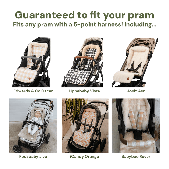 Reversible Pram Liner - Leopard/Faux Fur