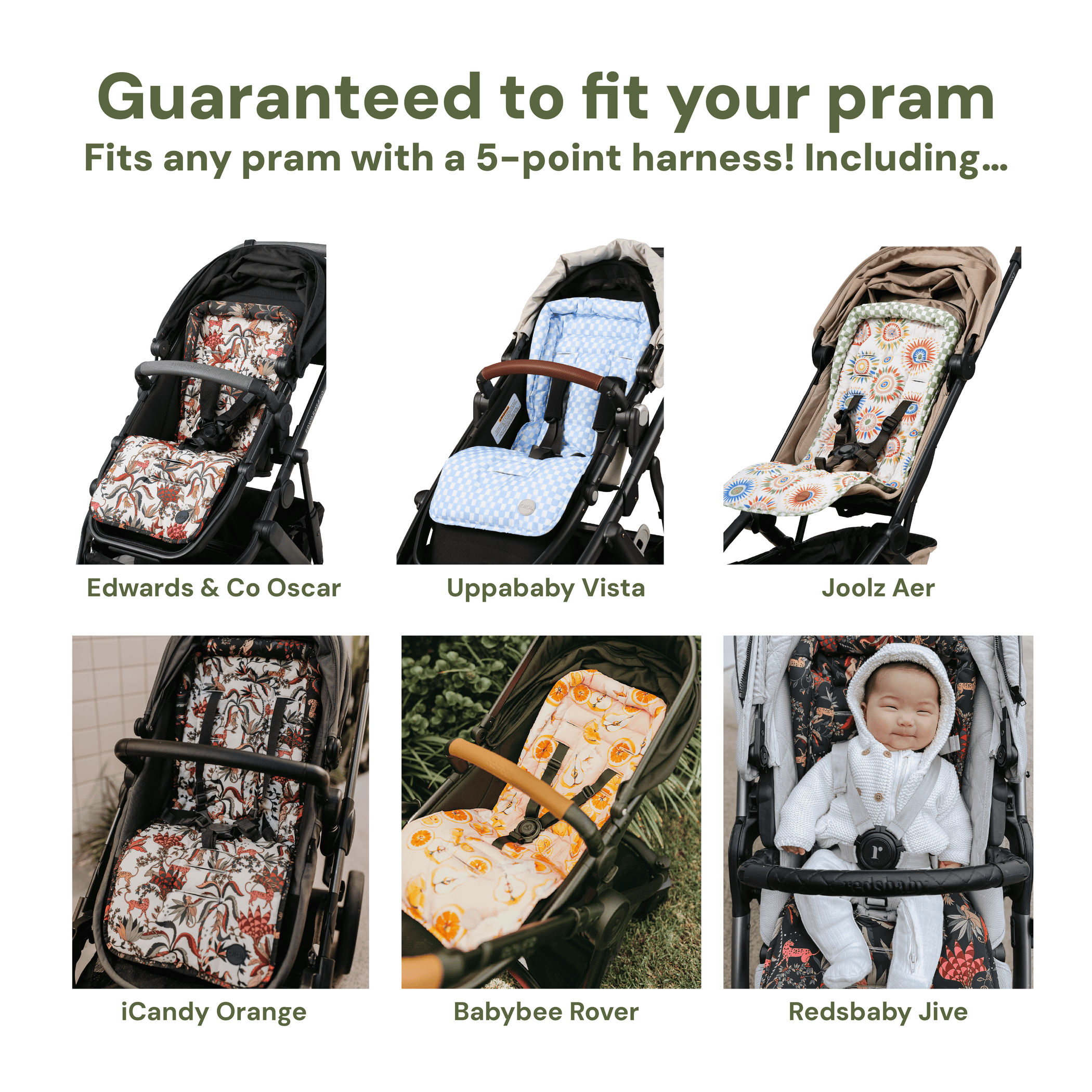 Pram Rts Reversible Pram Liner - Unisex Jungle Print — OiOi