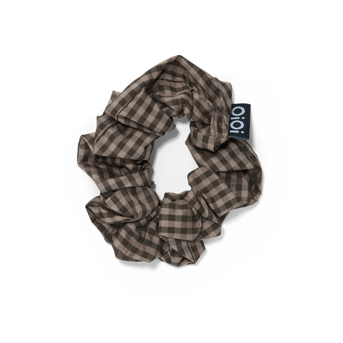 Scrunchie - Chocolate Gingham (PRE-ORDER FOR AUGUST DELIVERY)