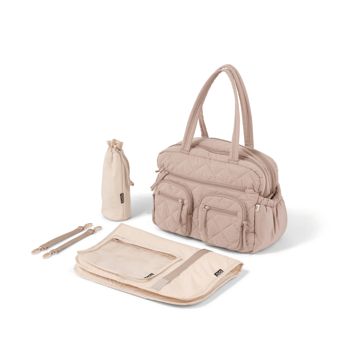 Carry All Nappy Bag - Puffy Beige Quilt