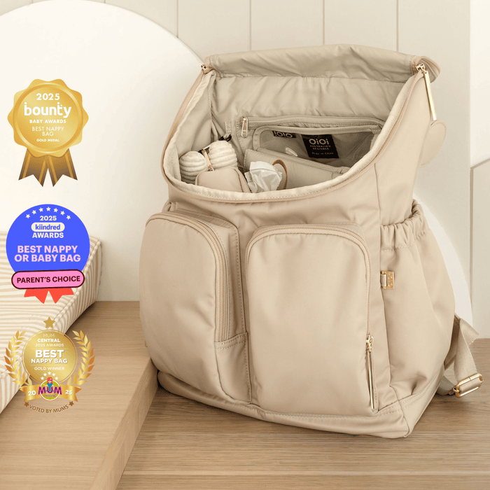 Signature Nappy Backpack - Beige Nylon