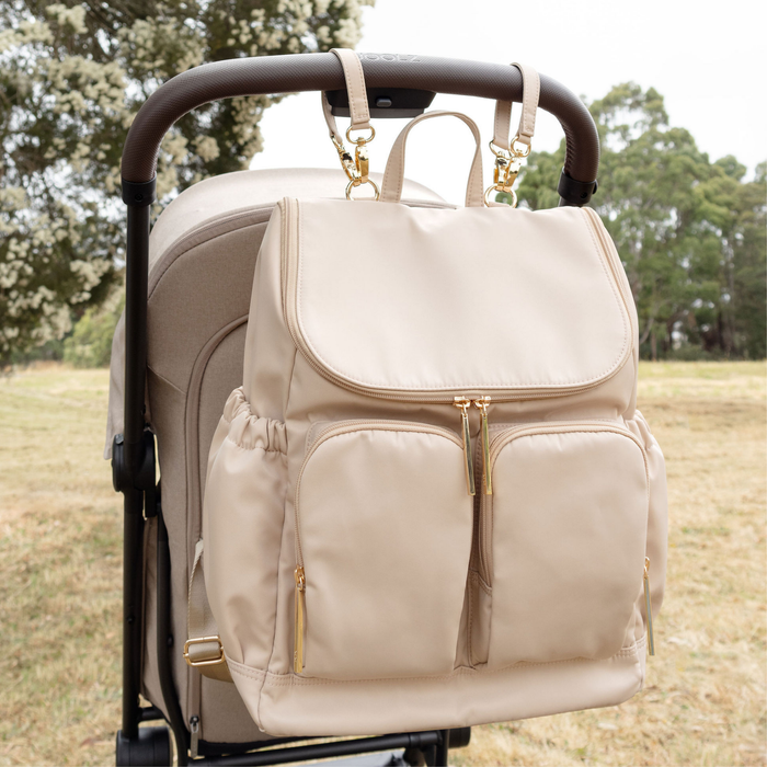 Signature Nappy Backpack - Beige Nylon (PRE-ORDER FOR FEBRUARY DELIVERY)