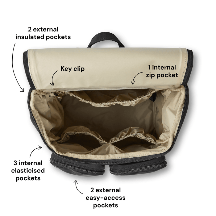 Signature Nappy Backpack - Black Nylon