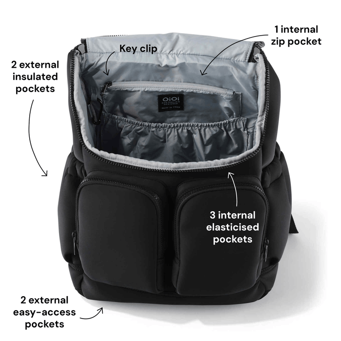 Signature Nappy Backpack - Black Neoprene