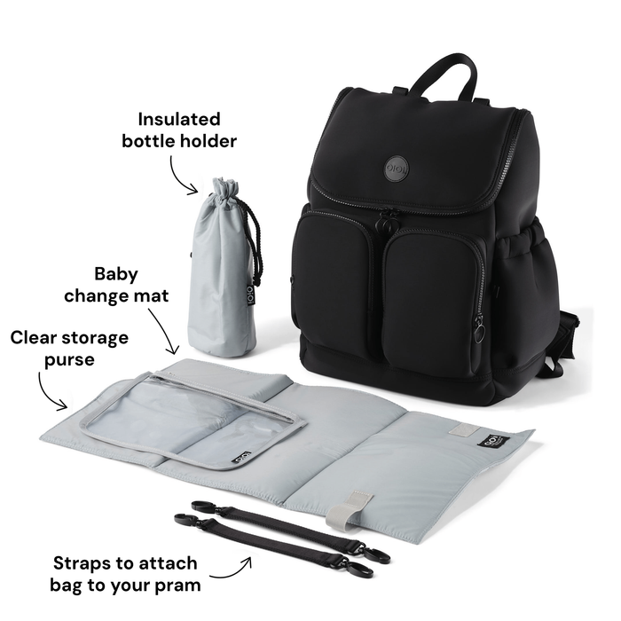 Signature Nappy Backpack - Black Neoprene