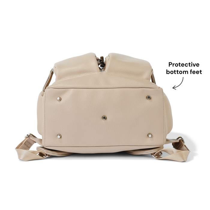 Signature Nappy Backpack - Oat Vegan Leather