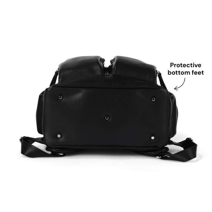 black faux leather backpack australia Black Nappy Backpack