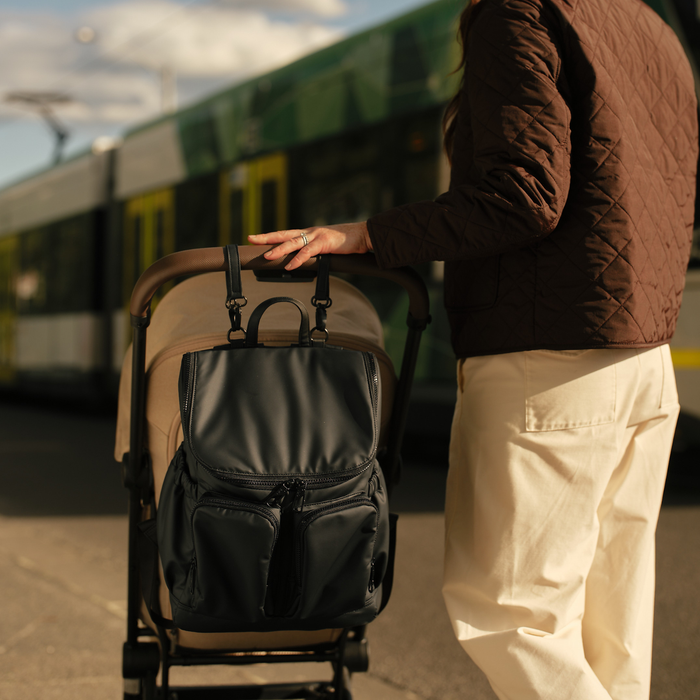 Signature Nappy Backpack - Black Weatherproof