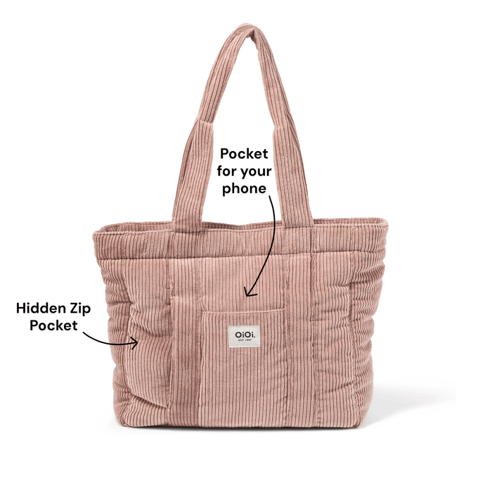 Everyday Tote - Rose Pink Corduroy (PRE-ORDER FOR AUGUST DELIVERY)