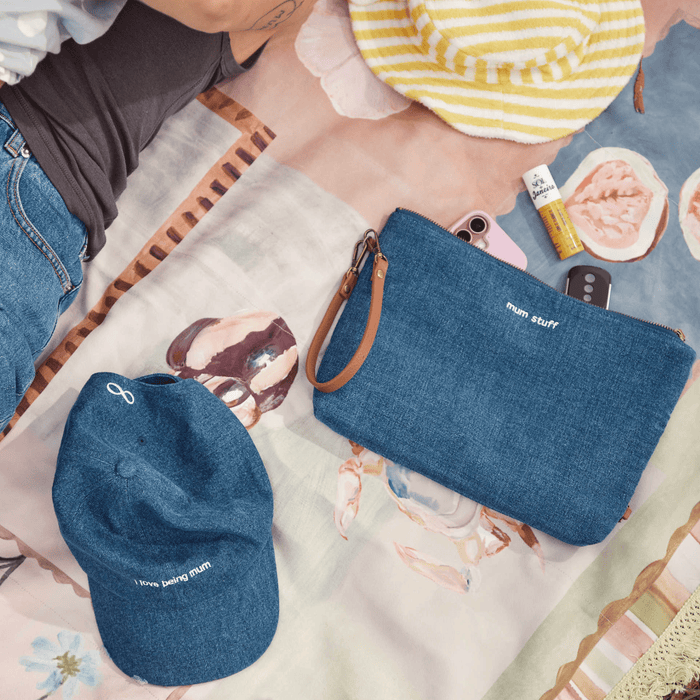 Mum Stuff Pouch - Denim Blue