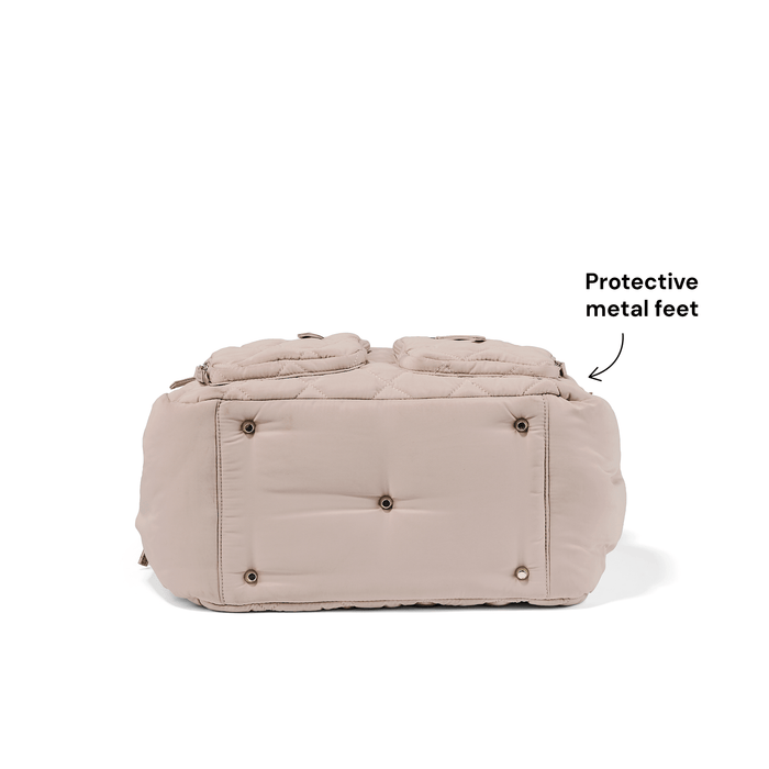 Carry All Nappy Bag - Puffy Beige Quilt