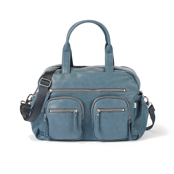 Carry All Nappy Bag - Stone Blue Vegan Leather