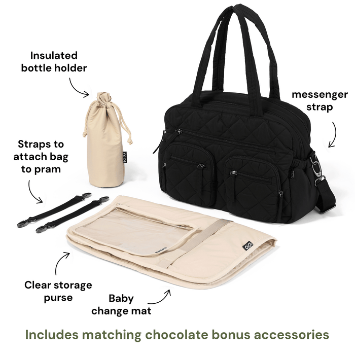 Carry All Nappy Bag - Puffy Chocolate Quilt